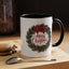 Christmas Mug - Merry Christmas Red Text Bow Wreath