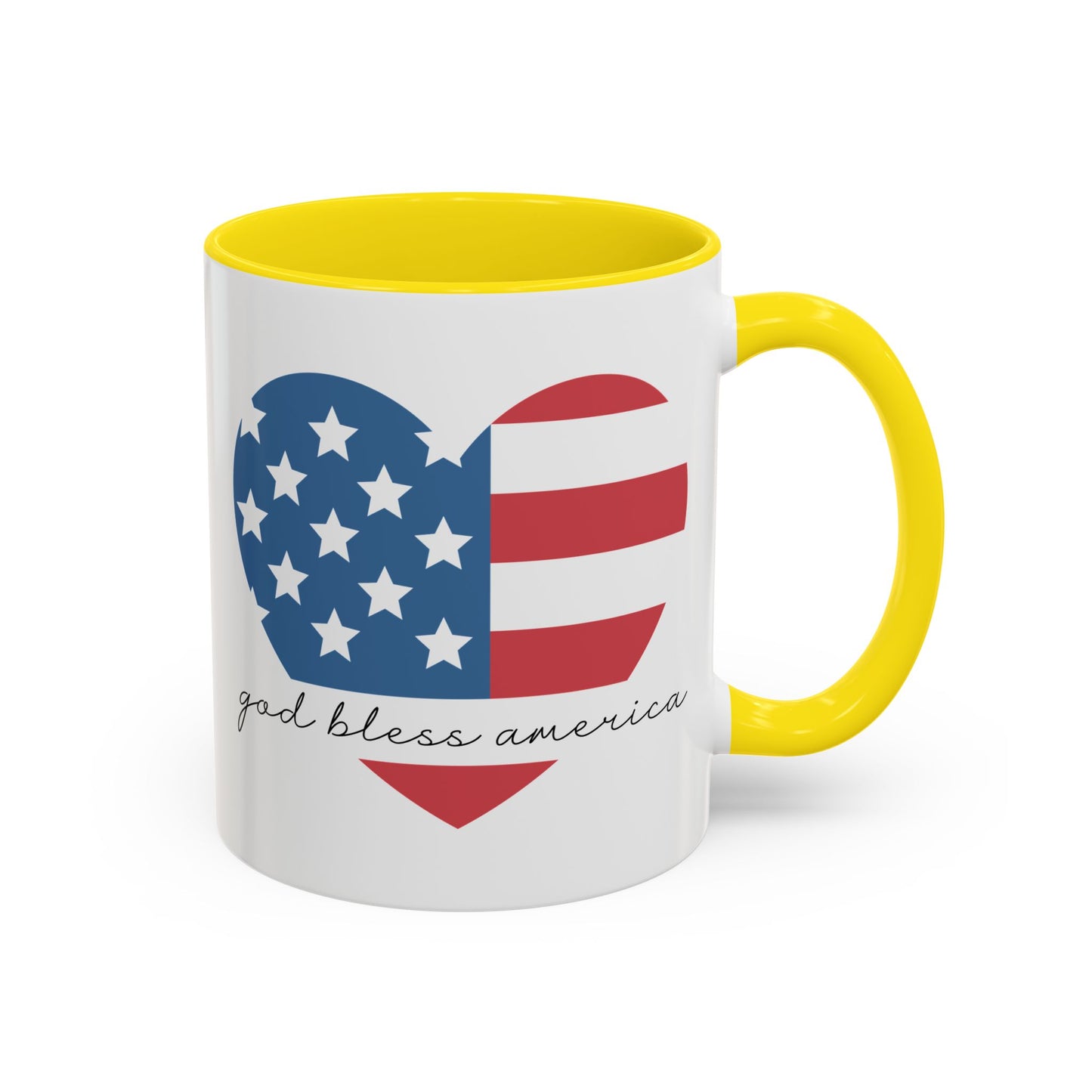 4th of July Mug - God Bless America Flag Heart