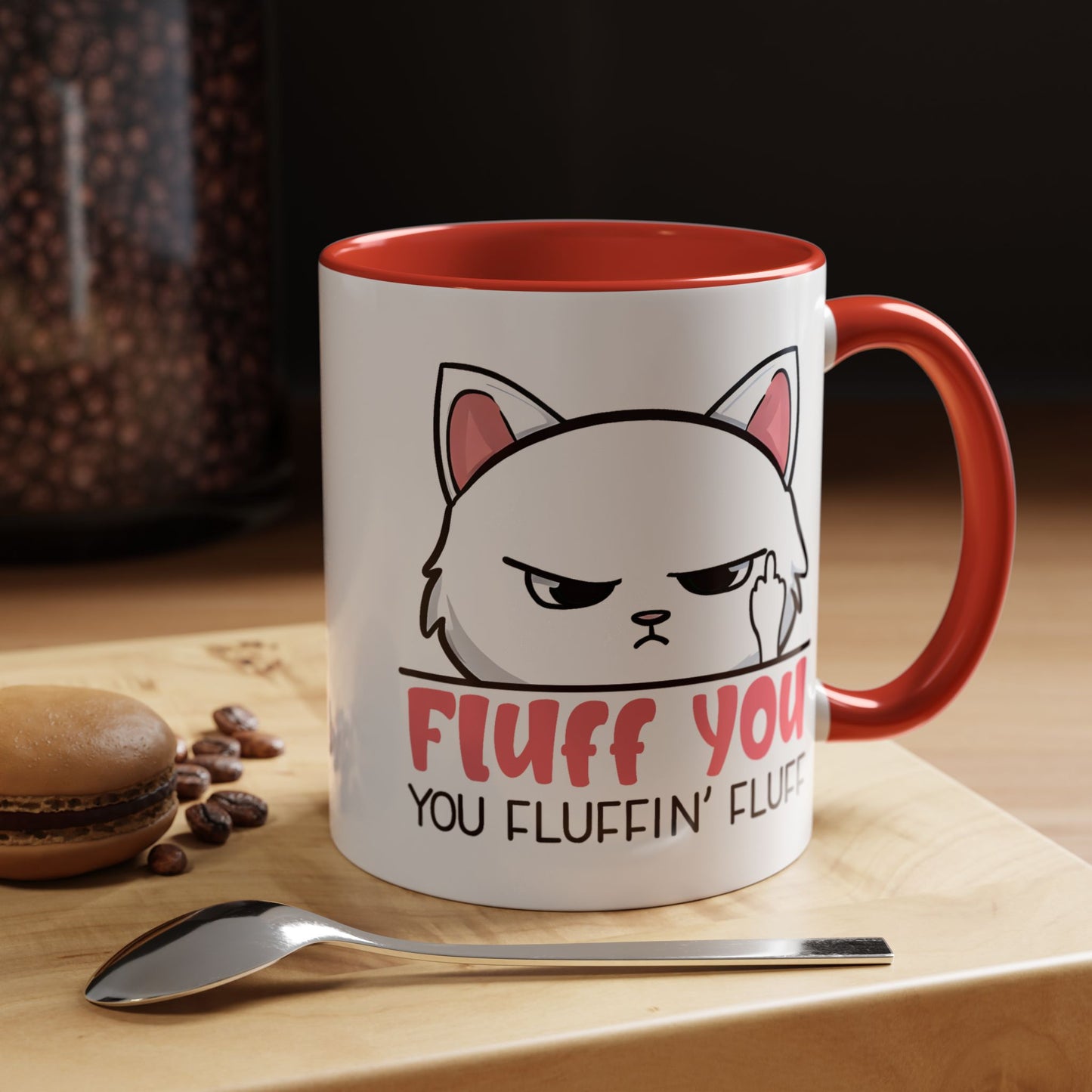 Adult Mug - Fluff You White Cat