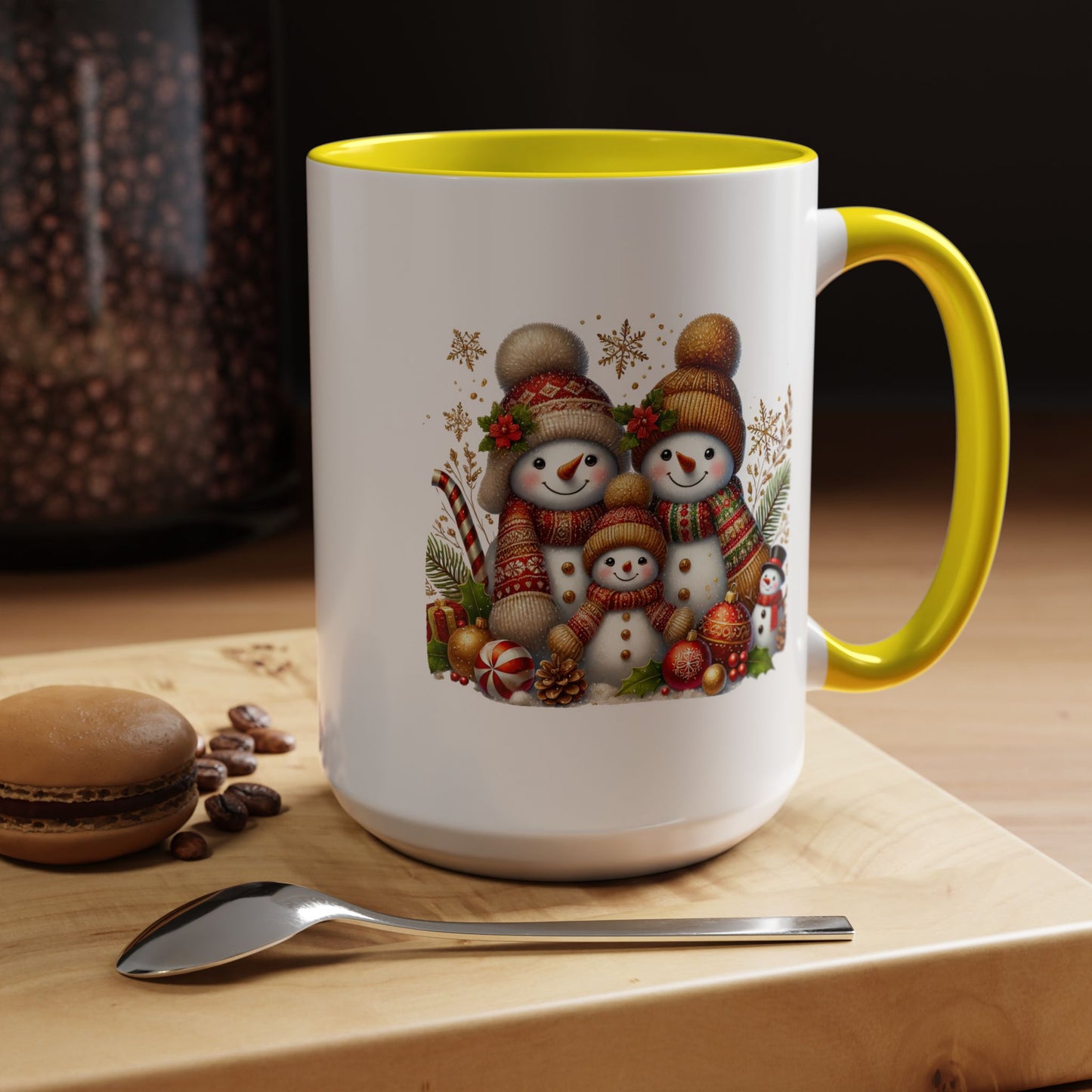 Christmas Mug - Gold Snowman Family