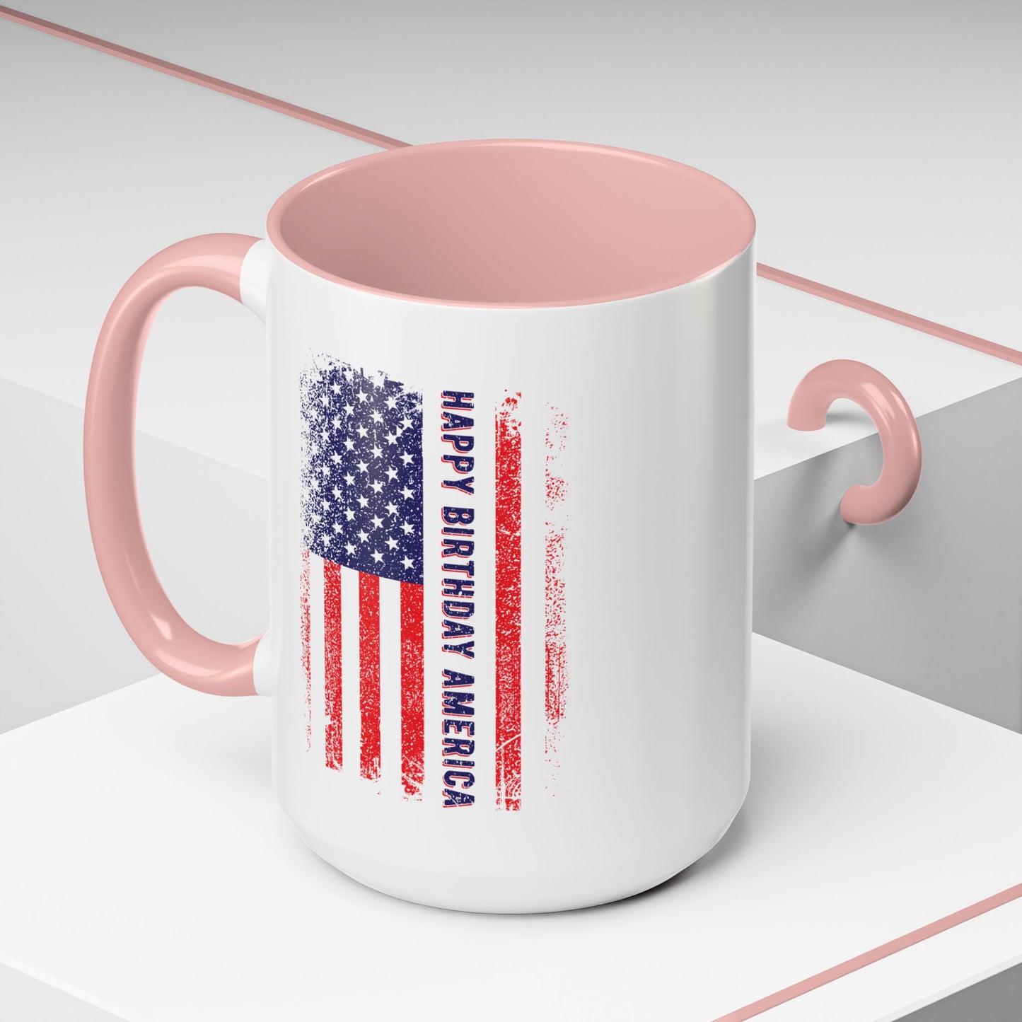4th of July Mug - Happy Birthday America Flag
