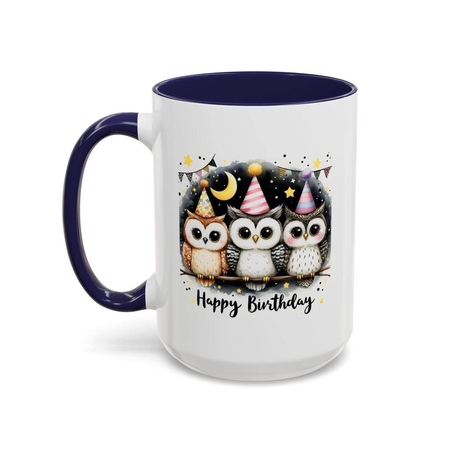 Birthday Mug - Happy Birthday Owls