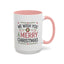 Christmas Mug - We Wish You a Merry Christmas Blue Green & Red Text