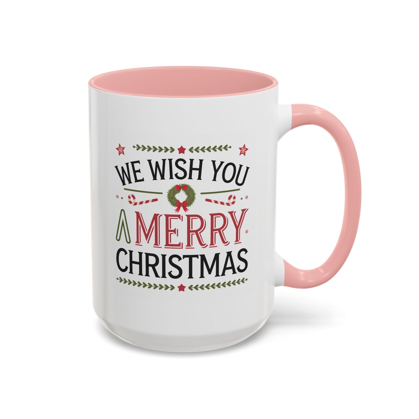 Christmas Mug - We Wish You a Merry Christmas Blue Green & Red Text