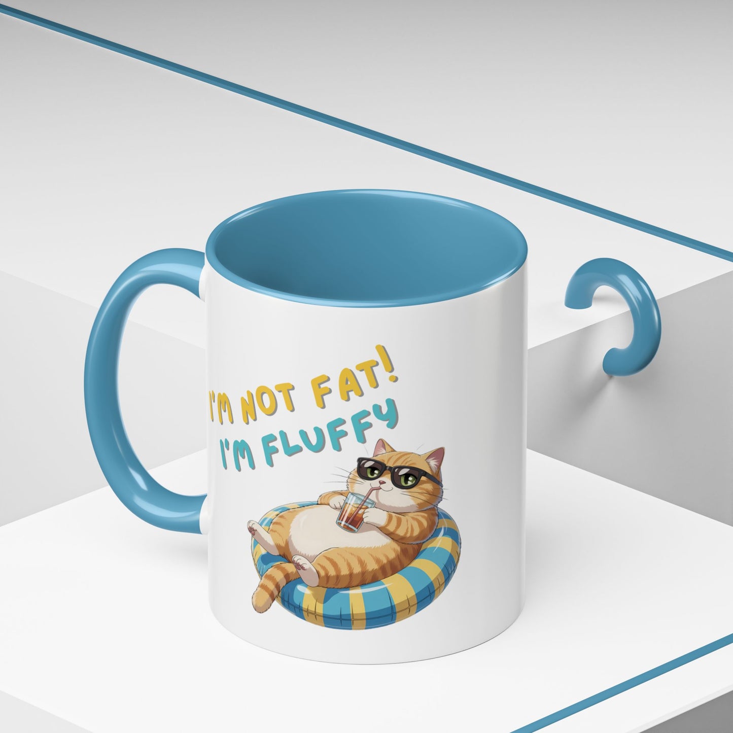 Humor Mug - I'm Not Fat I'm Just Fluffy Cat