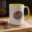 Christmas Mug - Merry Christmas Maroon Text Ornaments
