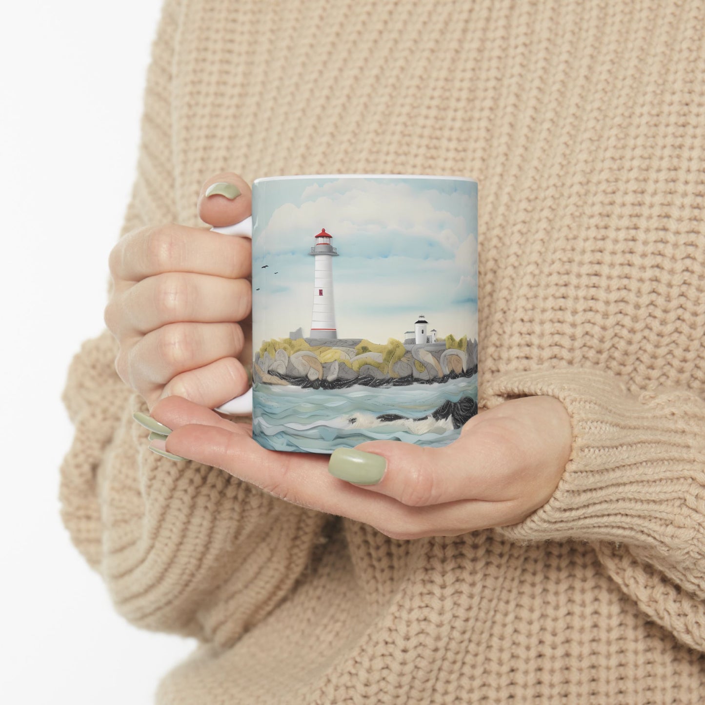Artistic Mug - Felted Lighthouse 3