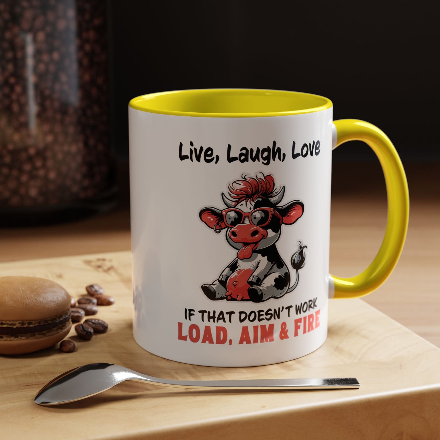 Humor Mug - Live Laugh Love Cow