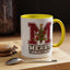 Christmas Mug - Merry Christmas White Green & Red College Text