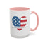 4th of July Mug - God Bless America Flag Heart