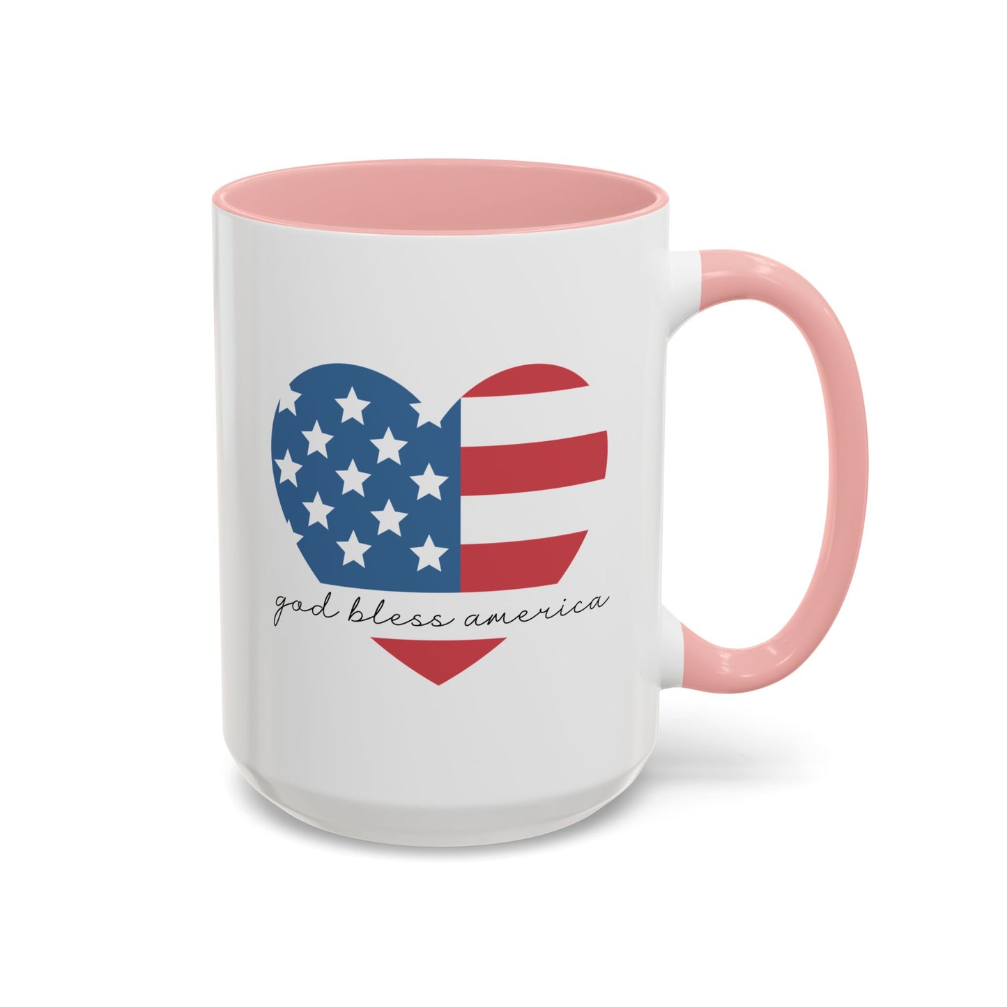 4th of July Mug - God Bless America Flag Heart