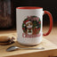 Christmas Mug - Merry Christmas Red Text Cat Presents Wreath