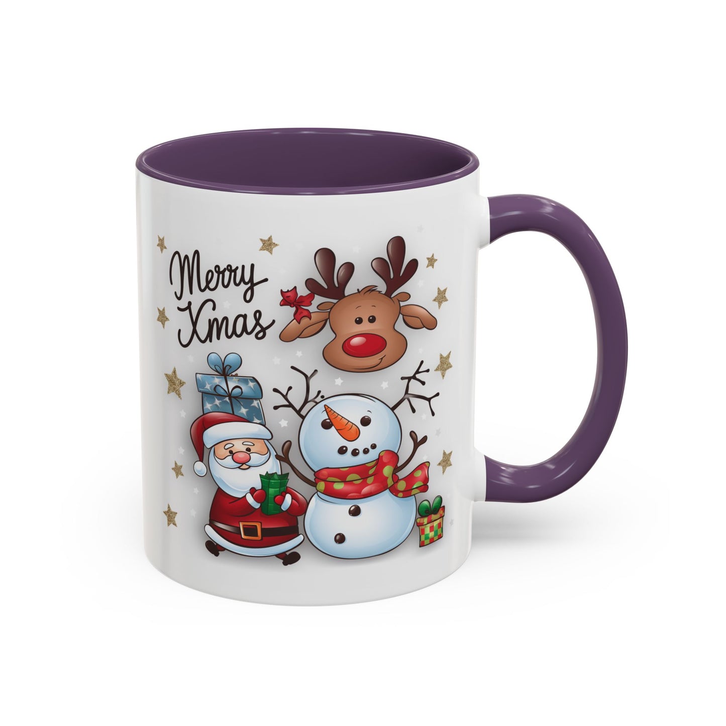 Christmas Mug - Merry Xmas Santa Snowman Reindeer