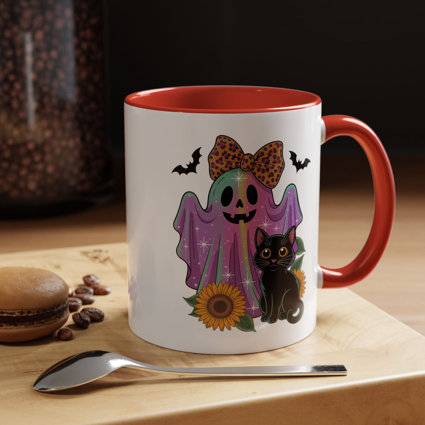 Halloween Mug - Cute Ghost With Cat