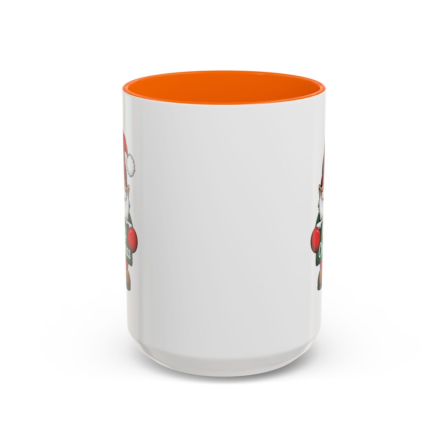 Christmas Mug - Merry Christmas White & Green Text Gnome Snow