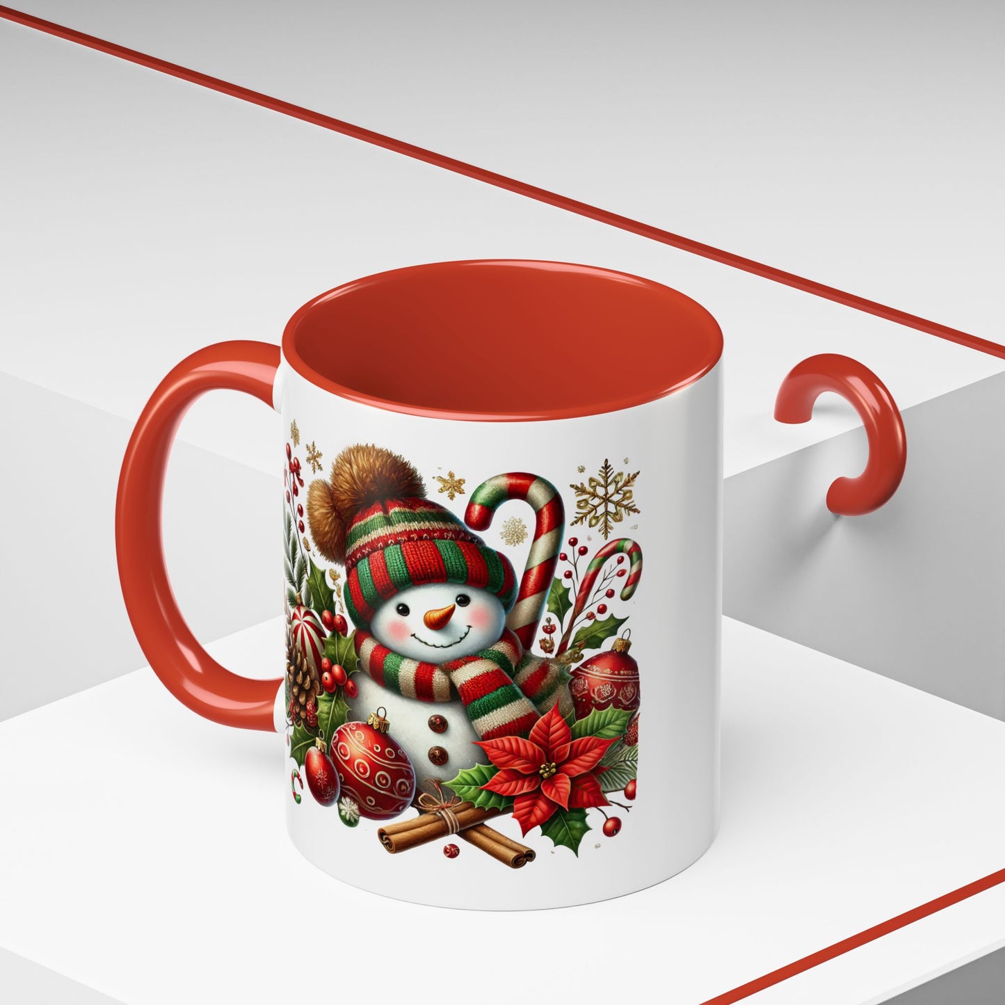Christmas Mug - Red and Green Snowman 2