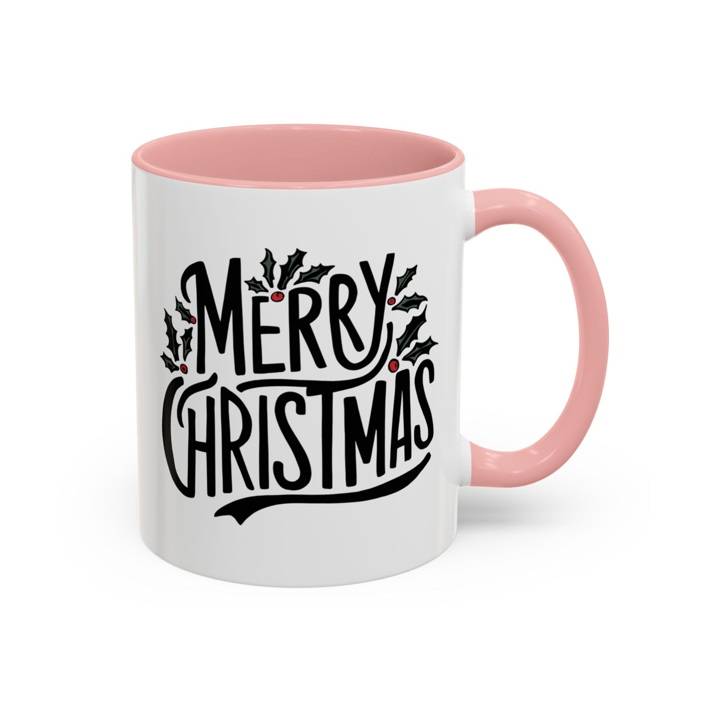 Christmas Mug - Merry Christmas Black Text Mistletoe