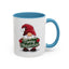 Christmas Mug - Merry Christmas White & Green Text Gnome Lights