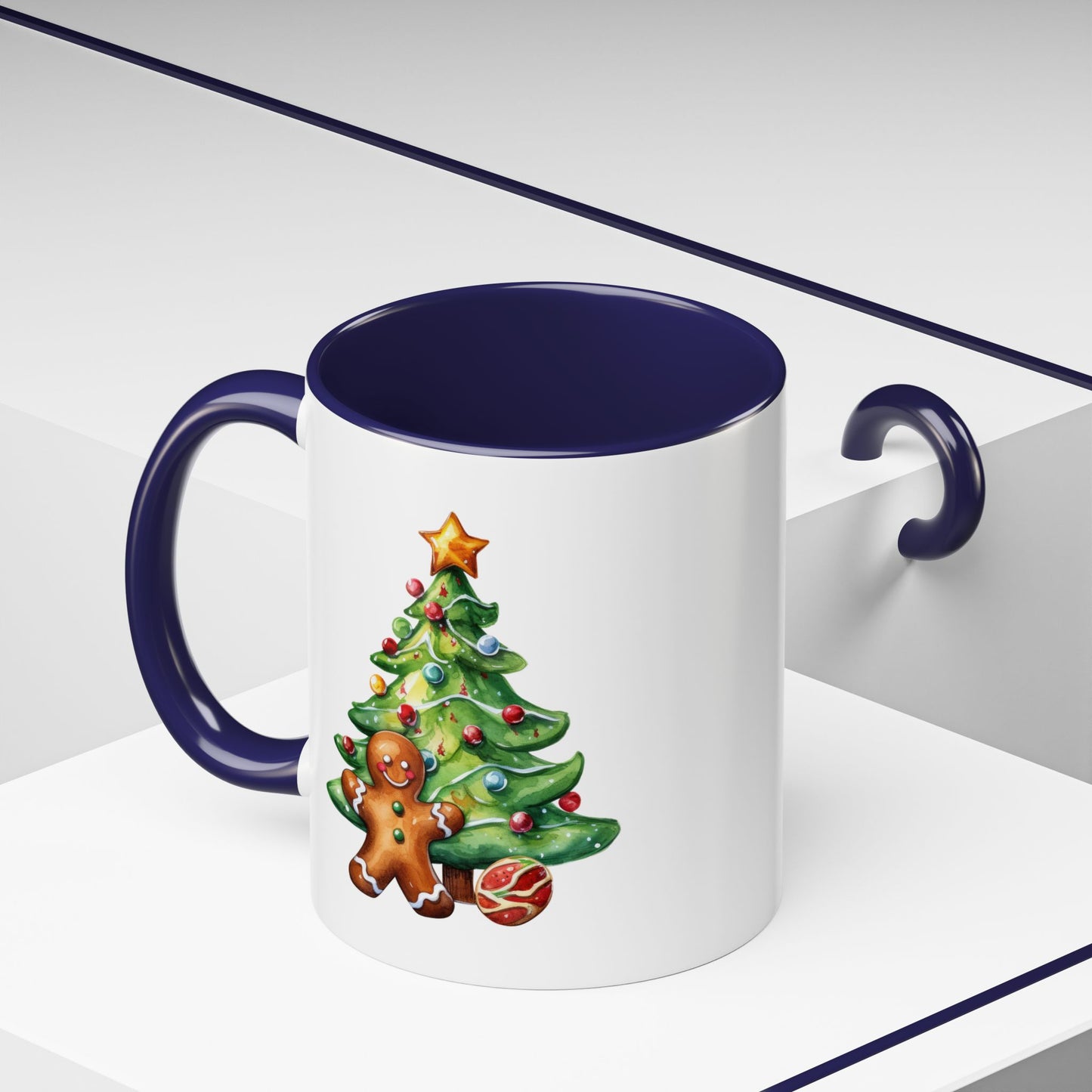 Christmas Mug - Gingerbread Man and Tree