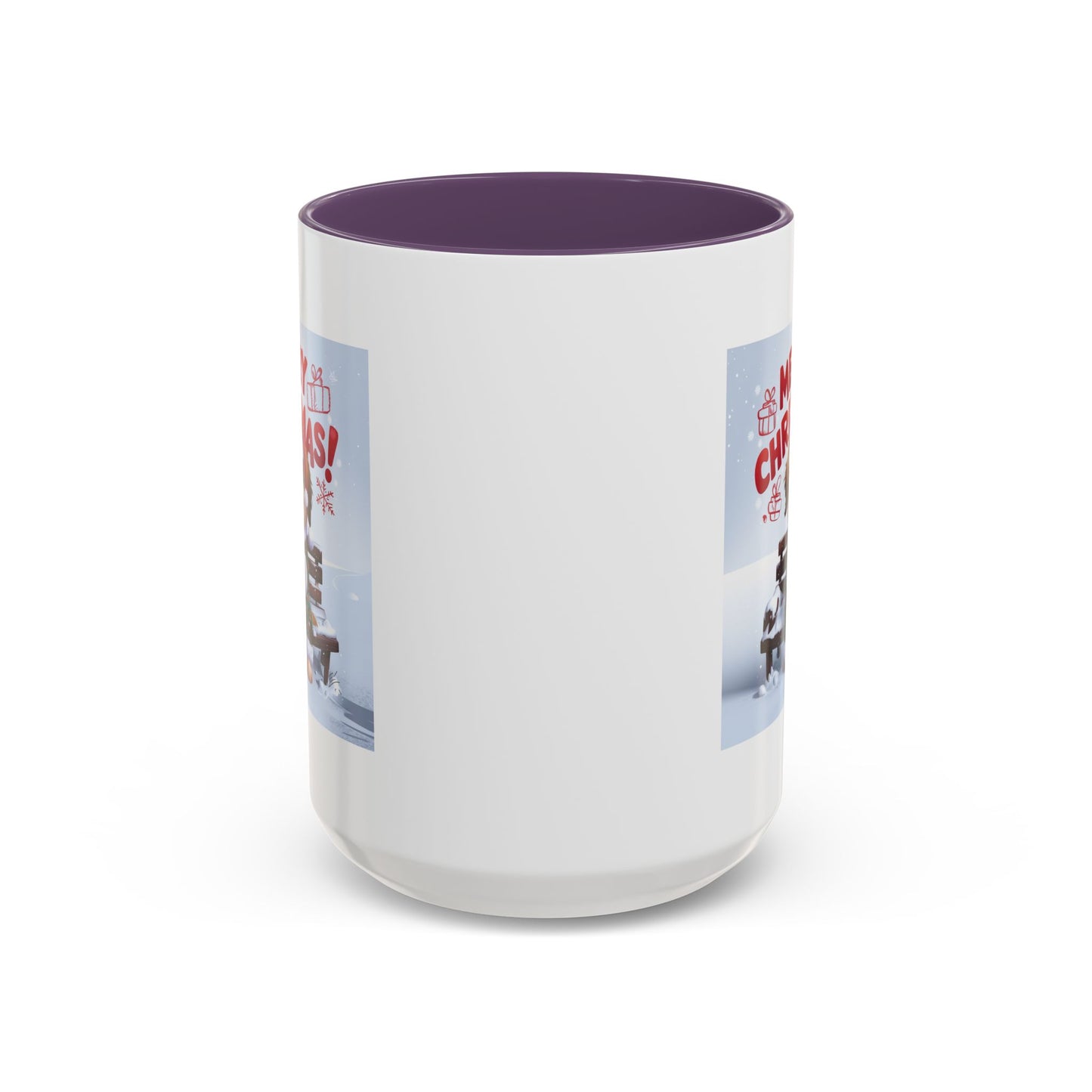 Christmas Mug - Merry Christmas Red Text Puppy Green Top 2