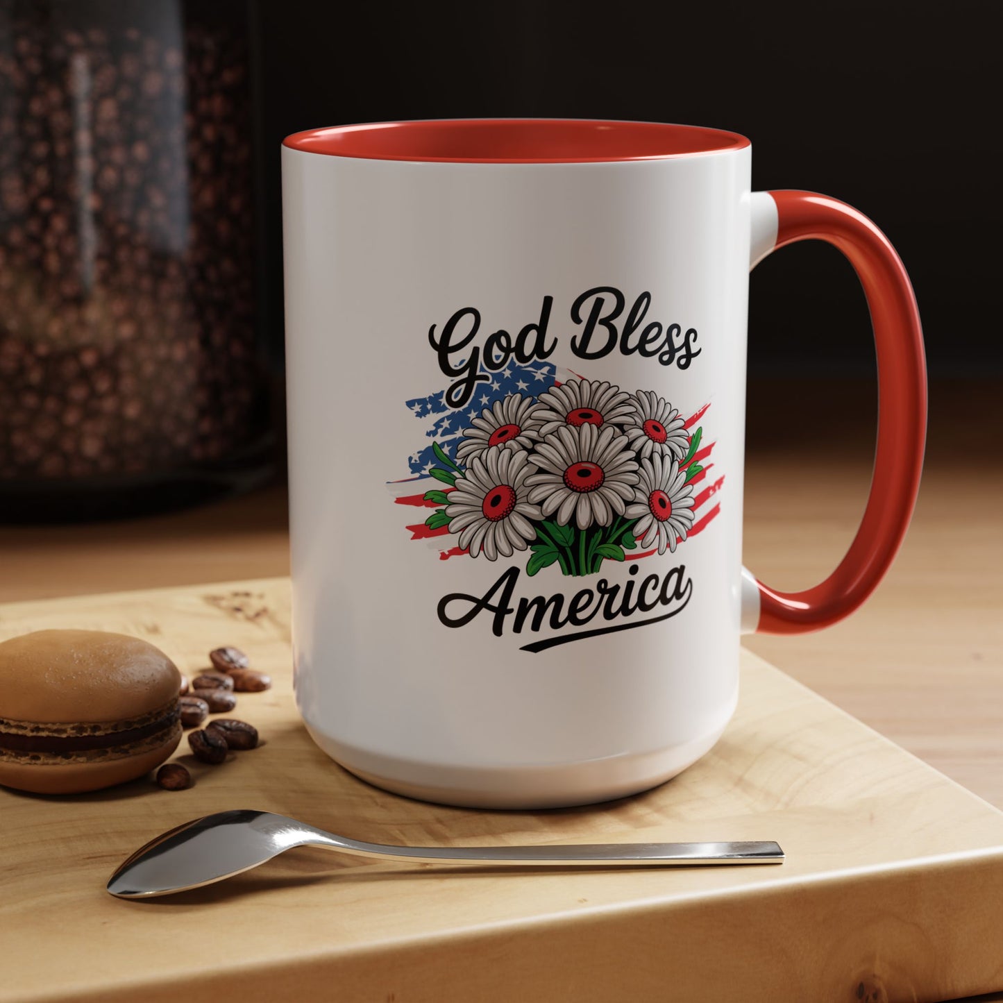 4th of July Mug - God Bless America Daisies