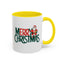 Christmas Mug - Merry Christmas Green & Red Text Santa Present