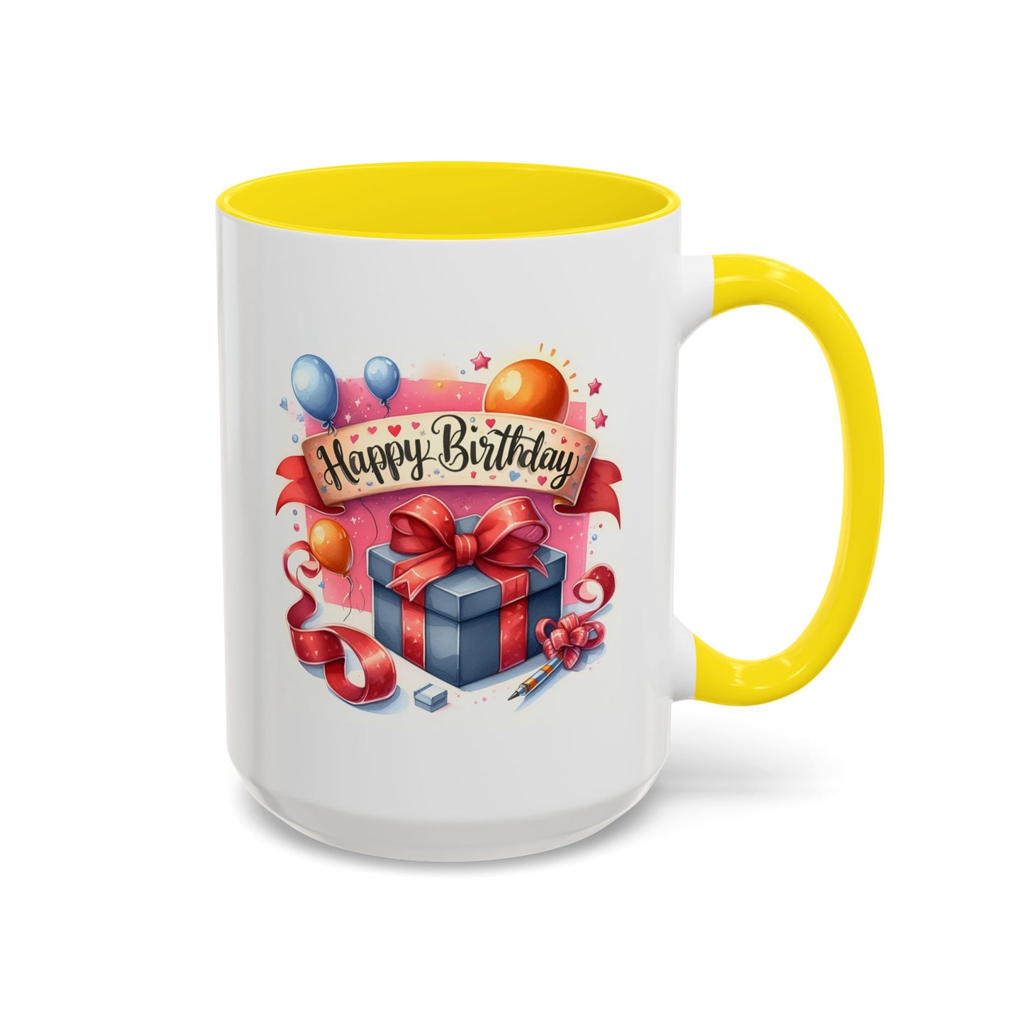 Birthday Mug - Present Pen Balloons