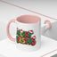 Christmas Mug - Merry Christmas Green Yellow & Red Text Hats