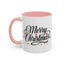 Christmas Mug - Merry Christmas Black Text Red Ornaments