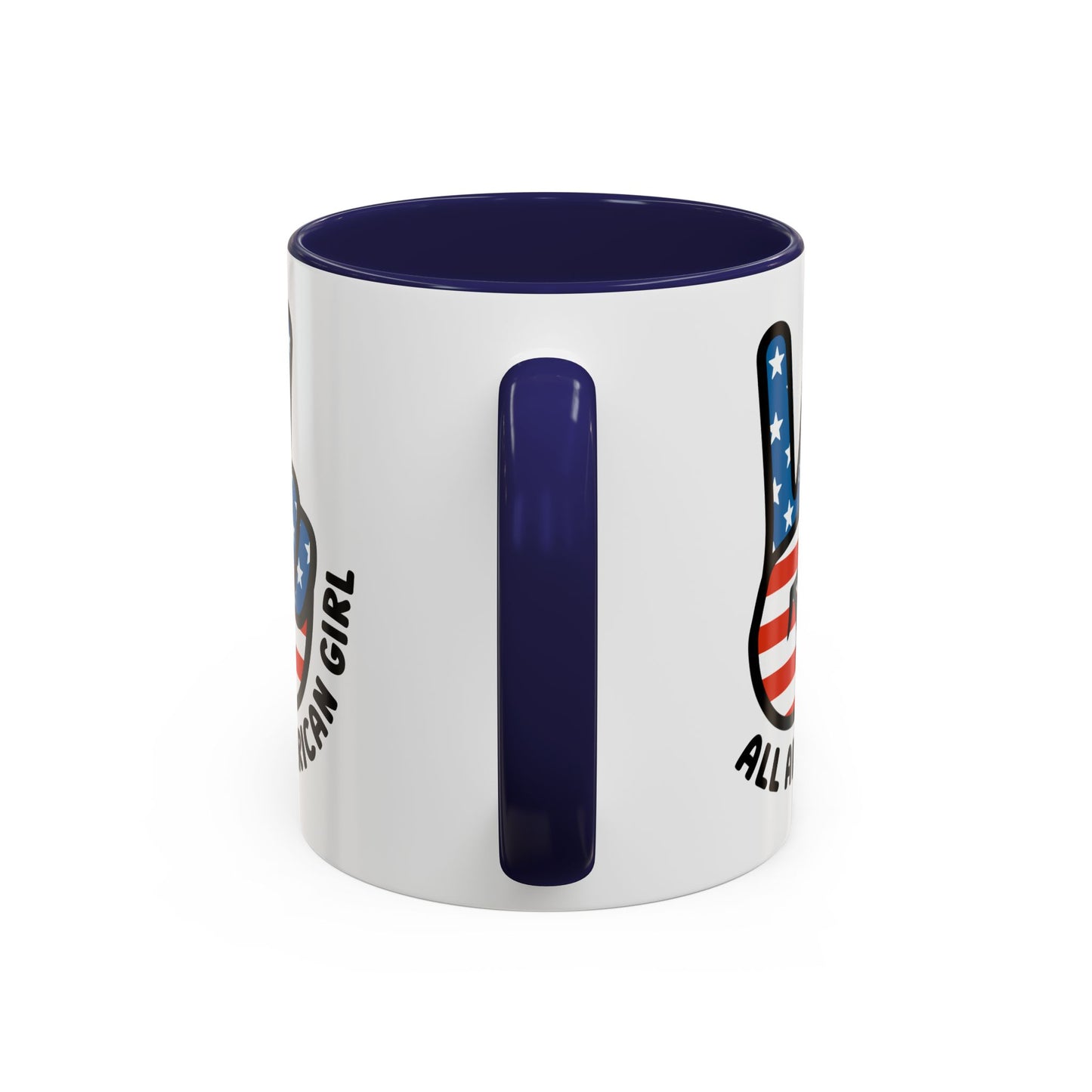 4th of July Mug - All American Girl Peace Sign