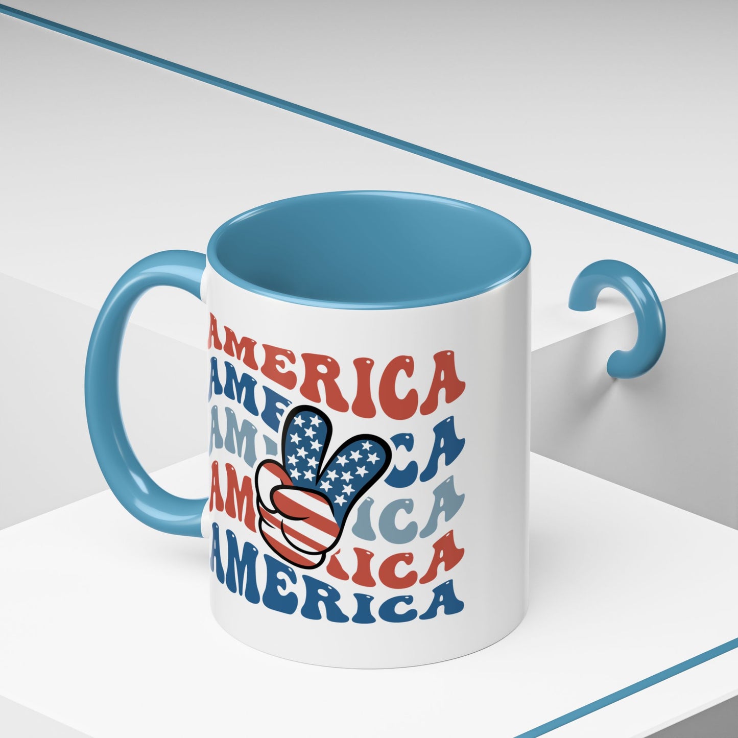 4th of July Mug - America peace Sign