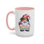 Christmas Mug - Merry Christmas Red & Green Text Gnome Present