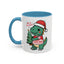 Christmas Mug - Merry Christmas Red Text Dinosaur Tree