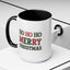 Christmas Mug - Ho Ho Ho Merry Christmas Green & Red Text 2