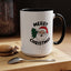 Christmas Mug - Merry Christmas Black Text Santa Tree
