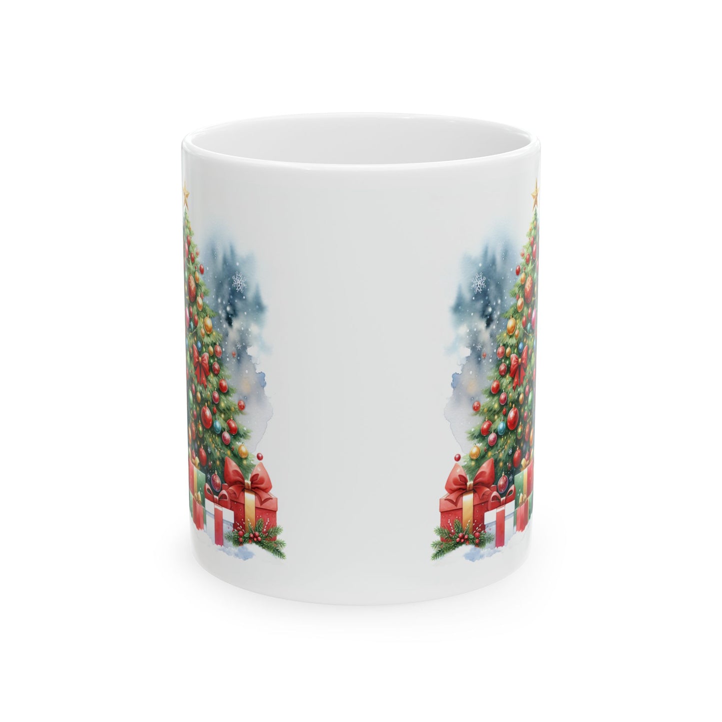 Christmas Mug - Santa Reindeer Tree Presents