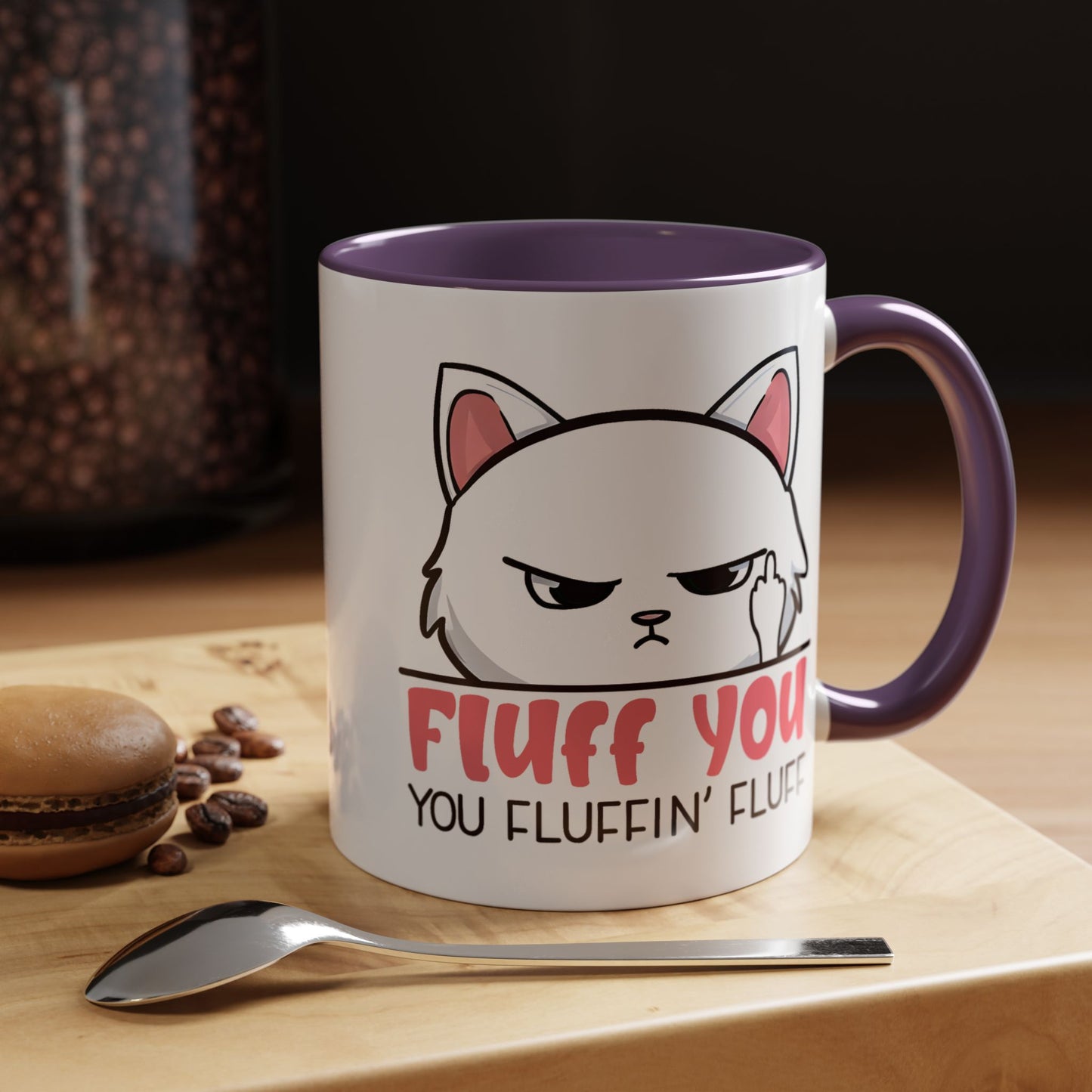 Adult Mug - Fluff You White Cat