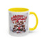 Christmas Mug - Merry Christmas Red Text Puppy Green & Red Top