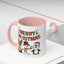 Christmas Mug - Red Green & Gold Text Reindeer Snowman Penguin