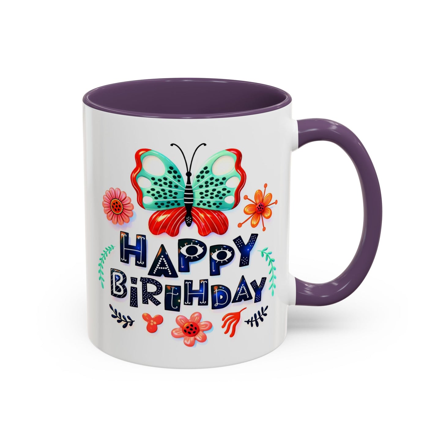 Birthday Mug - Butterfly Flowers