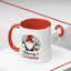 Christmas Mug - Merry Christmas Green & Red Text Gnome Present Trees