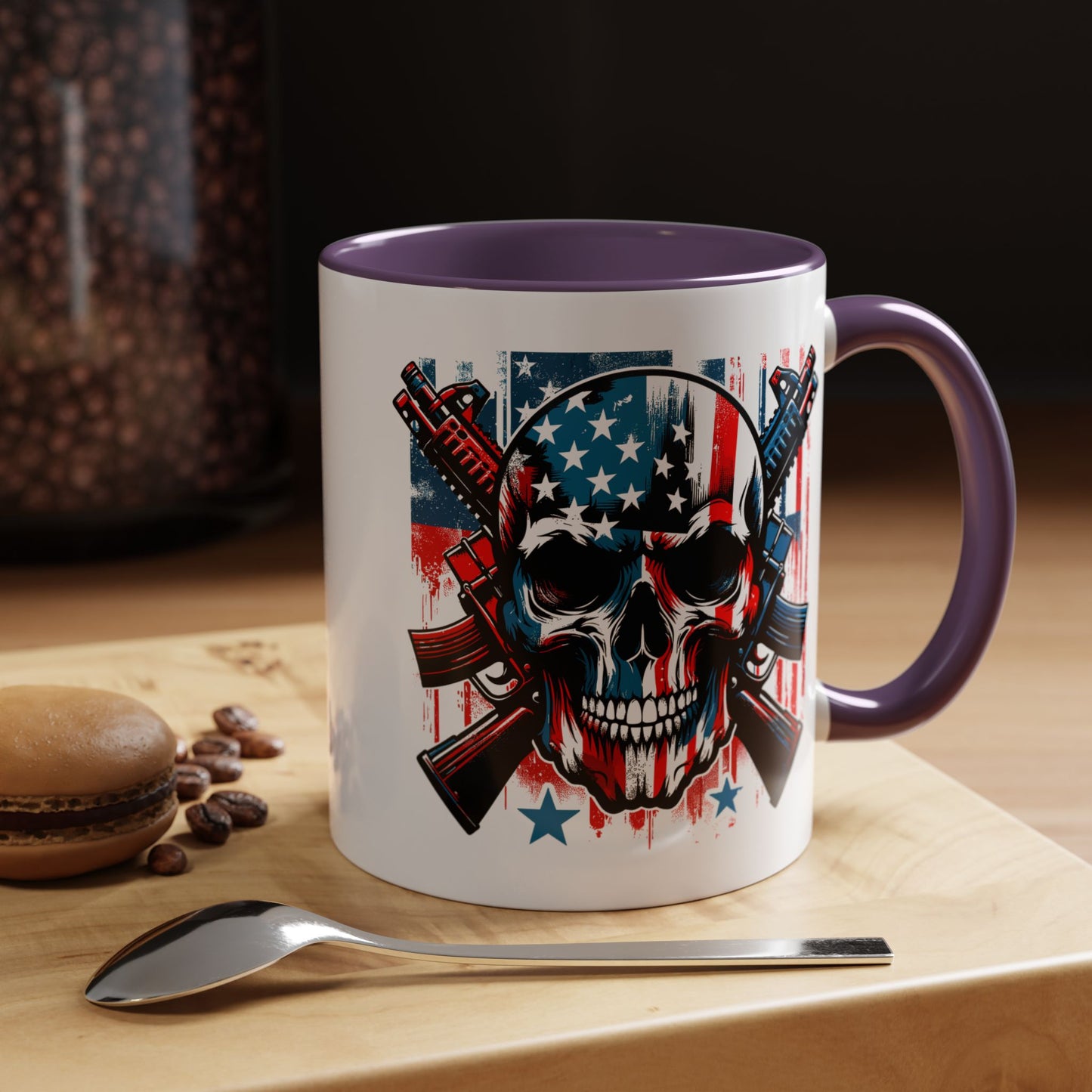 4th of July Mug - Skull With American Flag