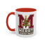 Christmas Mug - Merry Christmas White Green & Red College Text