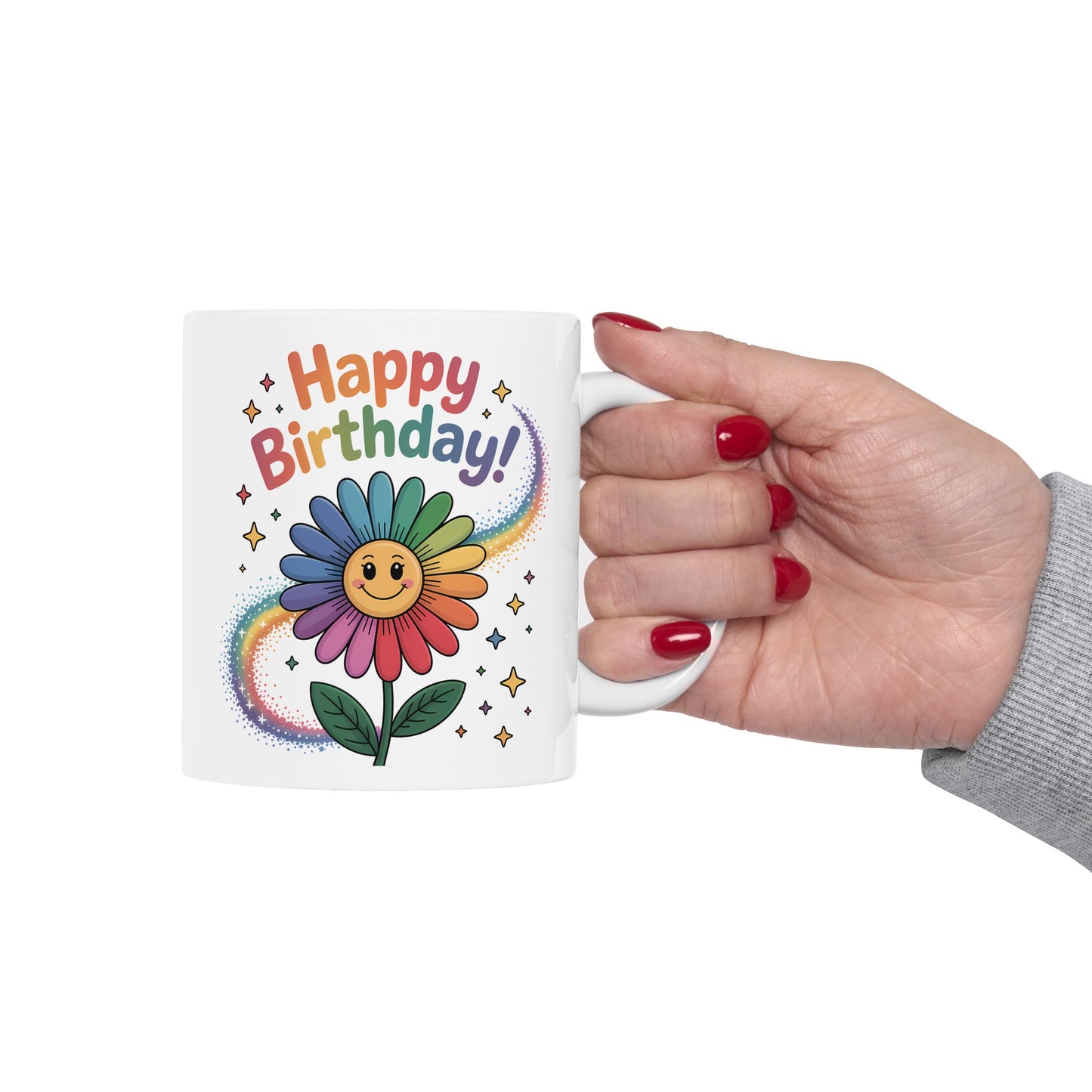 Birthday Mug - Happy Birthday Smiley Sun Flower
