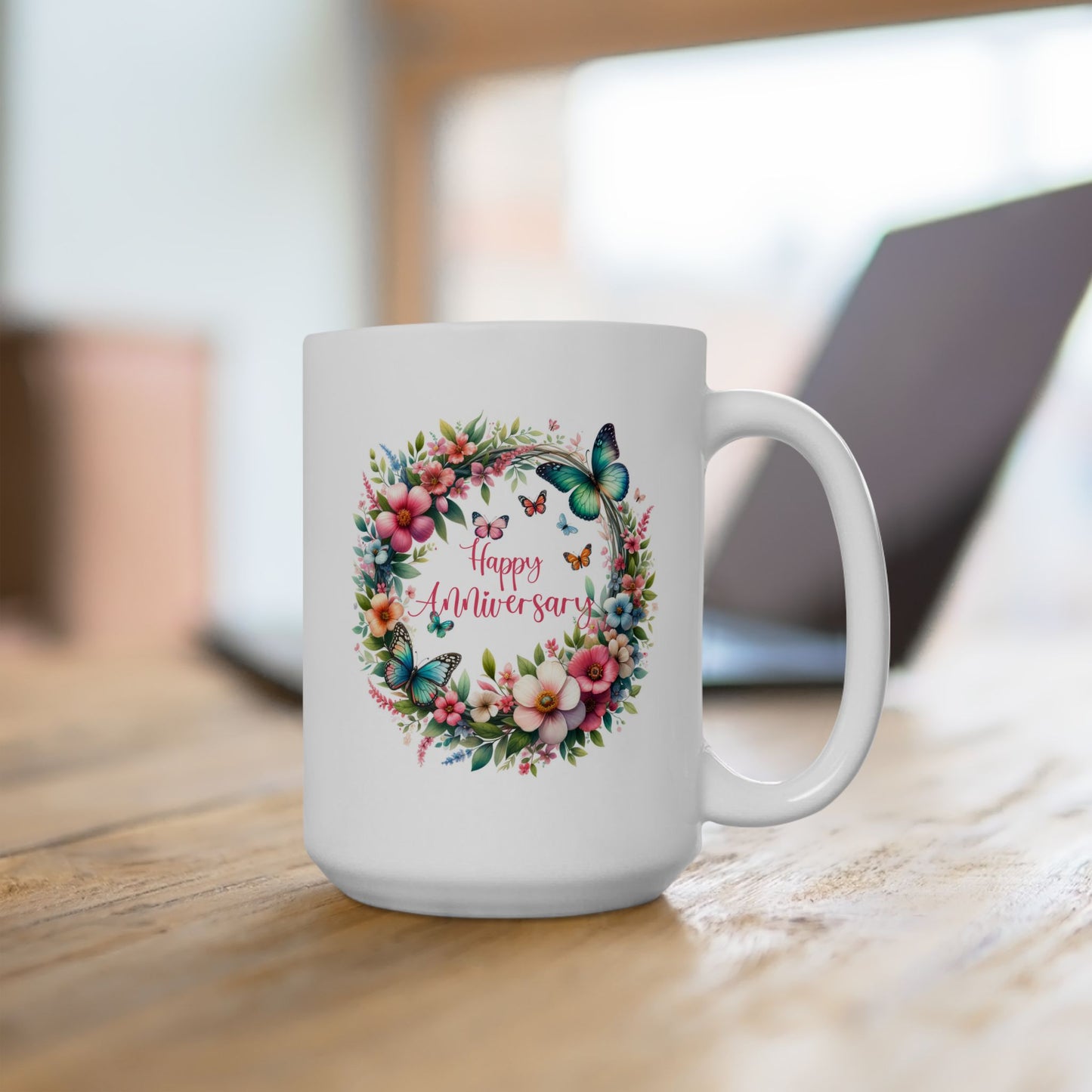Anniversary Mug - Happy Anniversary Butterflies