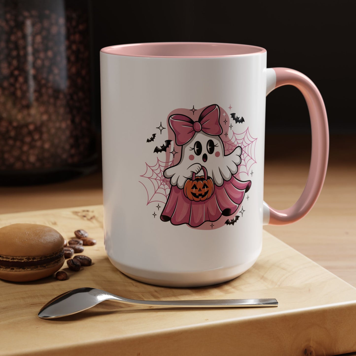 Halloween Mug - Ghost With Pink Bow