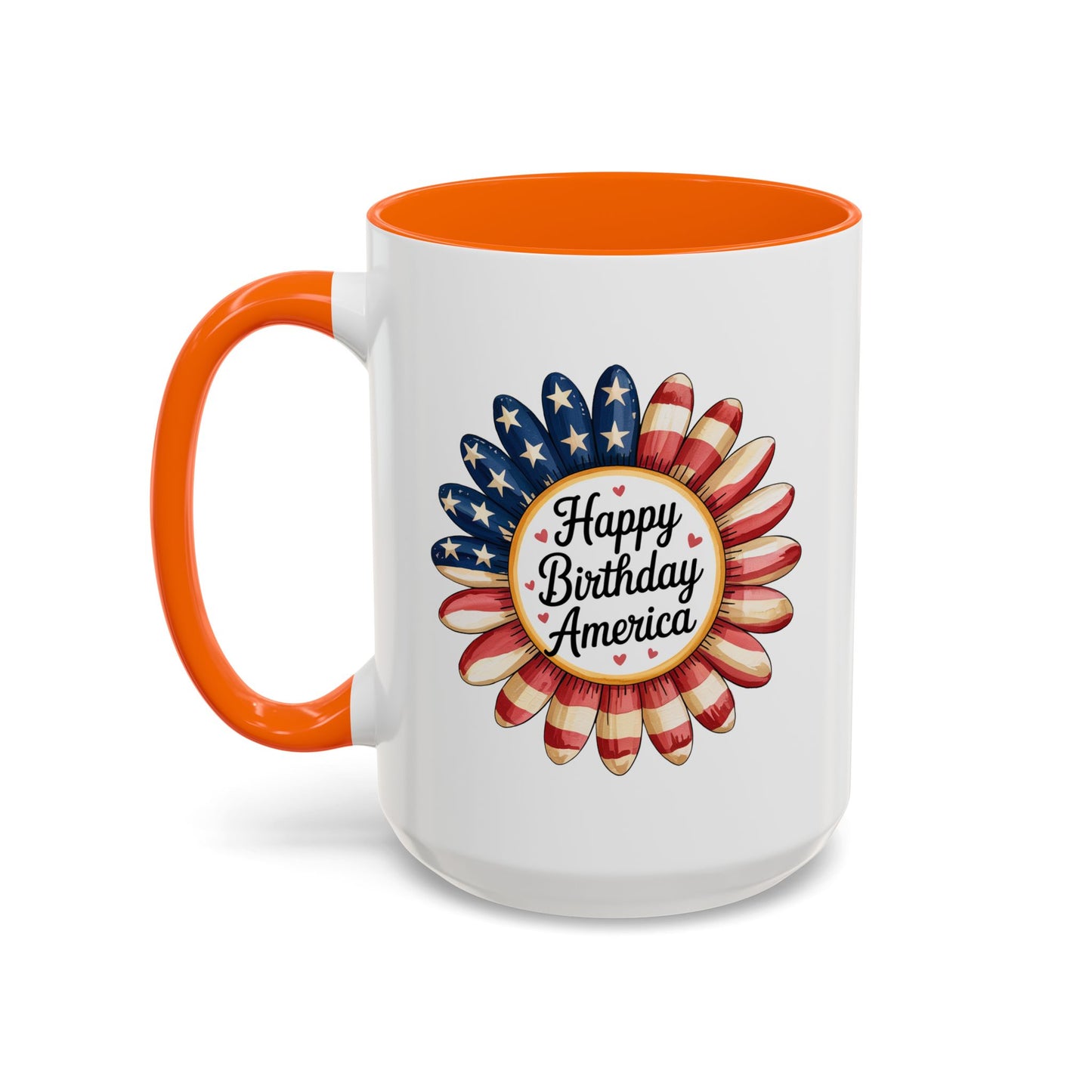 4th of July Mug - Happy Birthday America Sunflower