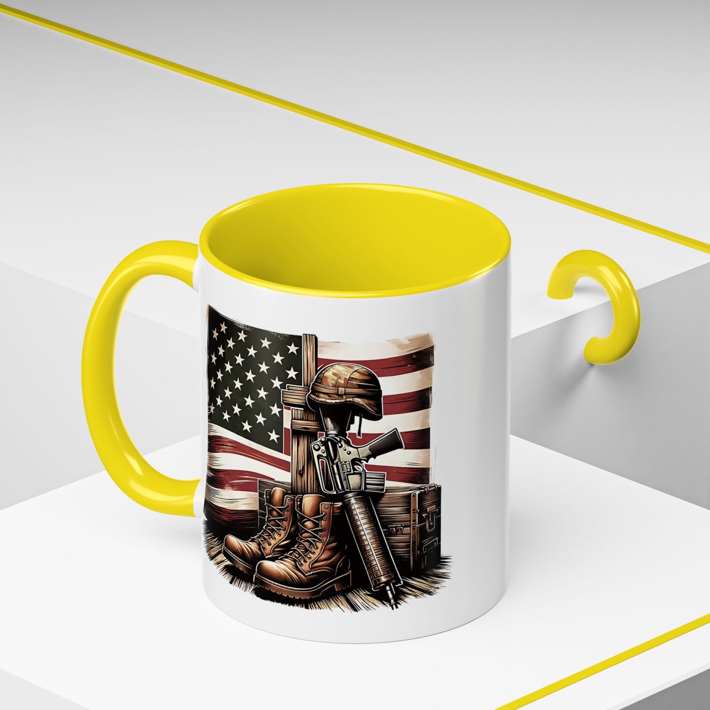 4th of July Mug - Fallen Soldier Boots Flag 3