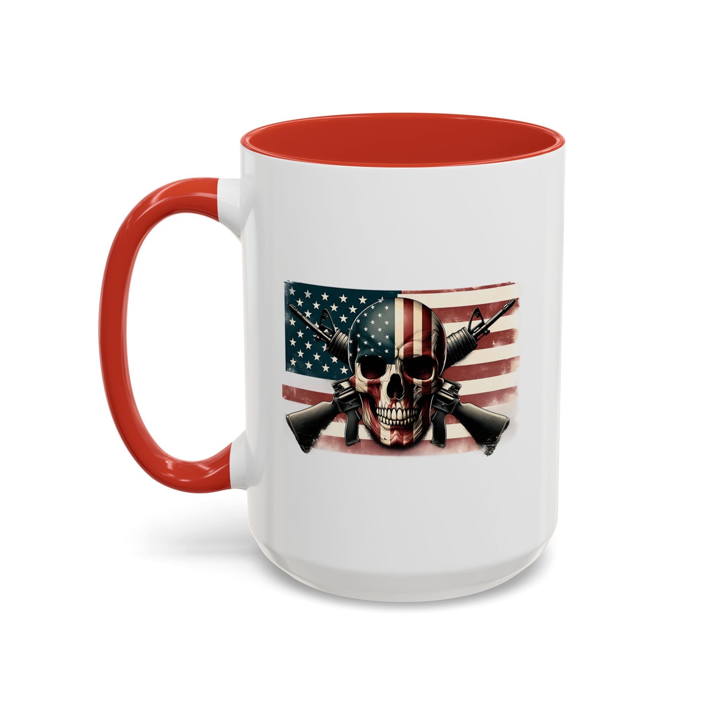 4th of July Mug - Skull Guns Flag