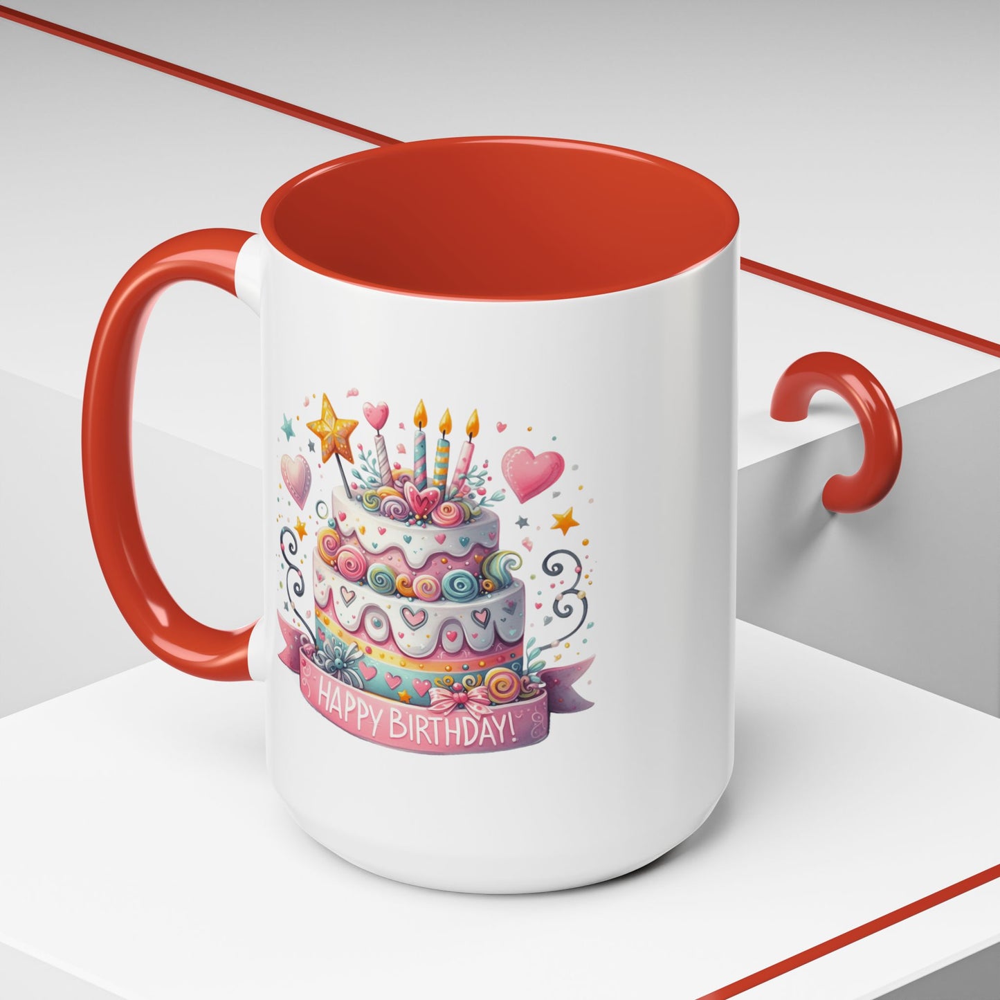 Birthday Mug - Happy Birthday Two Tiered Cake